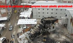 Malatya'da şantiyede çıkan yangının hasarı gündüz görüntülendi