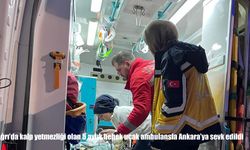 Ağrı'da kalp yetmezliği olan 5 aylık bebek uçak ambulansla Ankara'ya sevk edildi