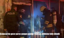 Erzincan’da gece yarısı yangın paniği: Çantacı dükkânı küle döndü