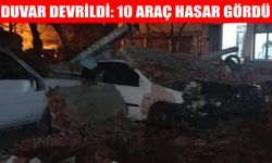 Bursa’da fırtına etkisi: Duvarın altında kalan 10 araç hasar gördü