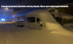 Erzurum’un Karayazı ilçesinde zorlu kış akşamı: Tipi ve aşırı soğuk hayatı durdurdu