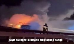 Diyarbakır’da seyir halindeki otomobil alev aldı