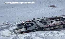 Çekici, taşıdığı araç ile şarampole devrildi