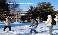 Erzurum'da Afrikalı öğrencilerin kar sevinci