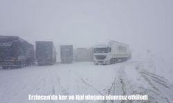 Erzincan'da kar ve tipi ulaşımı olumsuz etkiledi