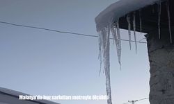 Malatya'da buz sarkıtları metreyle ölçüldü