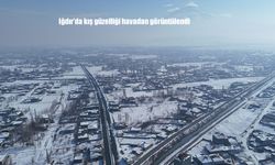 Iğdır'da kış güzelliği havadan görüntülendi