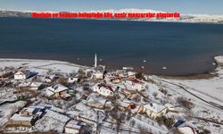 Maviyle Beyazın Kucaklaştığı Köy: Kartpostallık Manzaralar Hayran Bıraktı