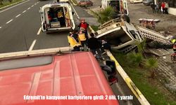 Edremit’te kamyonet bariyerlere girdi: 2 ölü, 1 yaralı