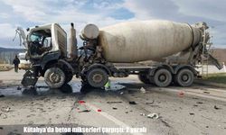 İki beton mikseri kafa kafaya çarpıştı: 2 yaralı