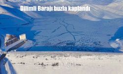 Dilimli Barajı buzla kaplandı
