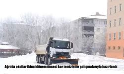 Ağrı'da okullar ikinci dönem öncesi kar temizleme çalışmalarıyla hazırlandı