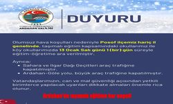 Ardahan’da Taşımalı Eğitime Kar Tatili