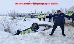 Kaygan Yol Kazaya Davetiye Çıkardı: 2 Polis Hastanelik Oldu