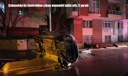 Çekmeköy’de kontrolden çıkan otomobil takla attı: 3 yaralı