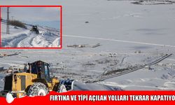 Muş'ta açılan yollara fırtına ve tipi engeli: 16 köy yolu kapalı