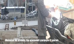 Malatya’da otobüs ile otomobil çarpıştı: 2 yaralı