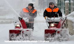 Yeşilyurt’ta kar mesaisi aralıksız sürüyor: Ekipler 7/24 sahada