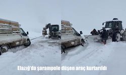 Elazığ'da pikap şarampole düştü, İl Özel idaresi kurtardı