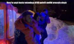 Kars’ta mahsur kalan hastaya AFAD amfibi aracıyla ulaşıldı