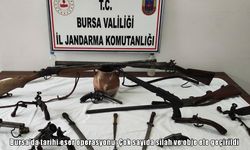 Bursa’da Anadolu Mirası Operasyonu: Çok sayıda silah ve obje ele geçirildi