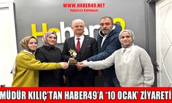 Muş Gençlik ve Spor İl Müdürü Kılıç’tan Haber49'a '10 Ocak' ziyareti