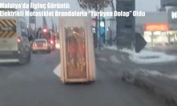 Malatya’da İlginç Görüntü: Elektrikli Motosiklet “Yürüyen Dolap” Oldu