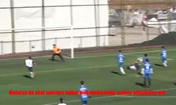 Malatya'da okul sporları futbol müsabakasında ayakta alkışlanan gol