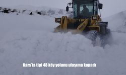 Kars’ta tipi 48 köy yolunu ulaşıma kapadı