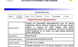 Bingöl İçin Kuvvetli Yağış Uyarısı