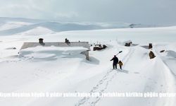 Kışın boşalan köyde 9 yıldır yalnız kalan çift, zorluklara birlikte göğüs geriyor