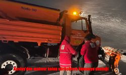 Van’da Zorlu Kış Şartlarında Sürücülere Kızılay Müdahalesi