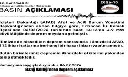 Elazığ Valiliği’nden deprem açıklaması