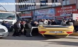 Elazığ’da Beton Mikseriyle Çarpışan Taksi Ters Döndü: 1 Yaralı