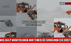 Muş-Kulp kara yolunda çığ düştü: İş makinesi kar altında kaldı