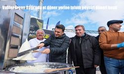 Valiler Ergan Dağı'nda et döner yerine tulum peyniri döneri kesti