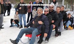 Erzurum'da kızaklarla kıyasıya yarış