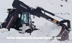 Aydınlar beldesinde karla mücadele çalışması sürüyor