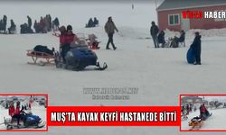 Muş'ta kayak pistinde talihsiz kaza