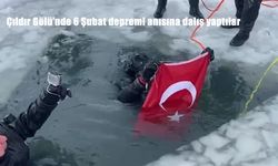 Çıldır Gölü'nde 6 Şubat depremi anısına dalış yaptılar