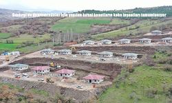 Sındırgı'da depremzedeler için yapılan kırsal konutların kaba inşaatları tamamlanıyor