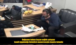 Sağlık çalışına kendi kendine heimlich manevrası uygulayarak kurtuldu