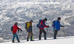 Hakkari’de Vatan Tepesi’ne zorlu kış tırmanışı