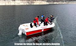 Erzurum’da tekne ile kaçak avcılara denetim