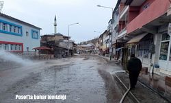 Posof’ta bahar temizliği: Cadde ve sokaklar yıkandı