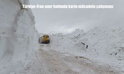 Türkiye-İran sınır hattında karla mücadele çalışması