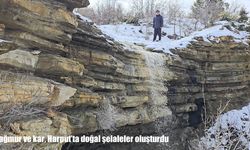 Elazığ Harput’ta yağış sonrası şelale manzarası