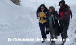 Kars’ta hasta kadın için ekipler seferber oldu