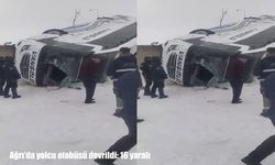 Ağrı’da yolcu otobüsü devrildi: 16 yaralı