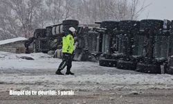 Bingöl’de doğalgaz sevkiyatı yapan tır devrildi: 1 yaralı